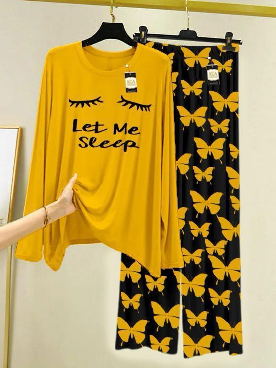 2PC Women's Printed Cotton Night Suit Set