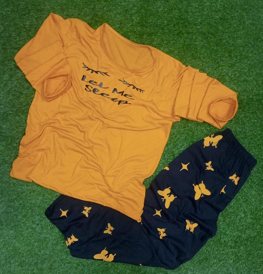 2PC Women's Printed Cotton Night Suit Set