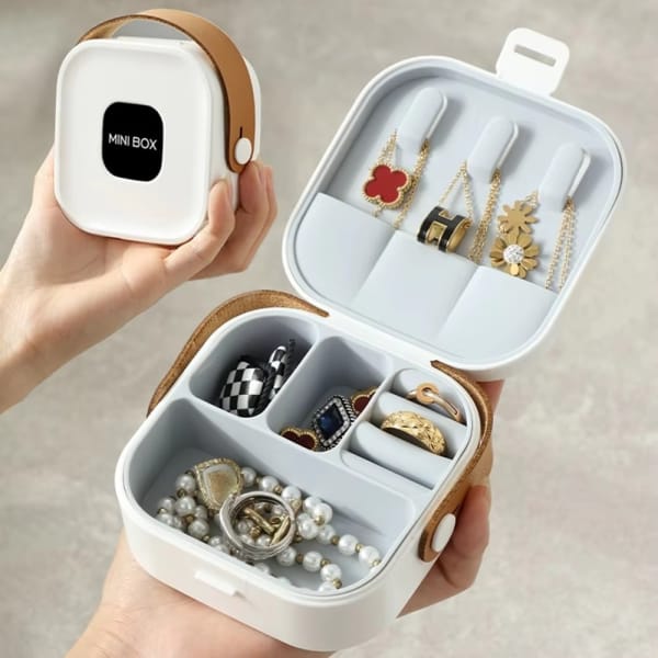 "Glamour Essentials Set: Crystal Leaf Earrings + Canvas Handbag + Jewelry Organizer"