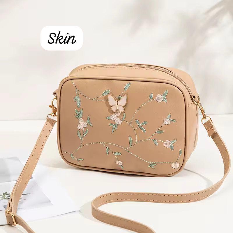 Maroon PU Leather Crossbody Bag for Girls