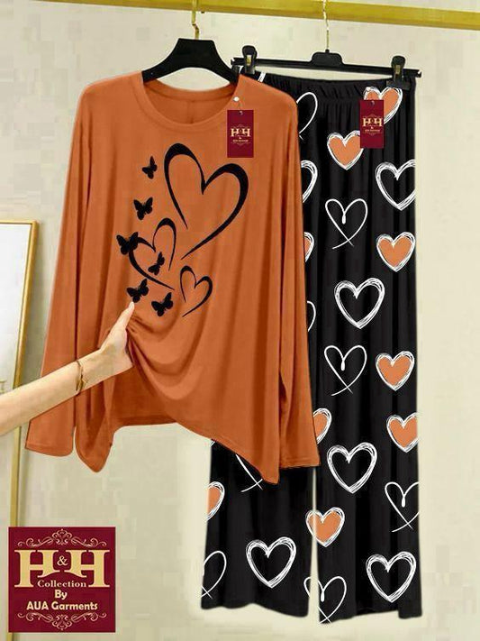 2PC Women's Printed Cotton Night Suit Set