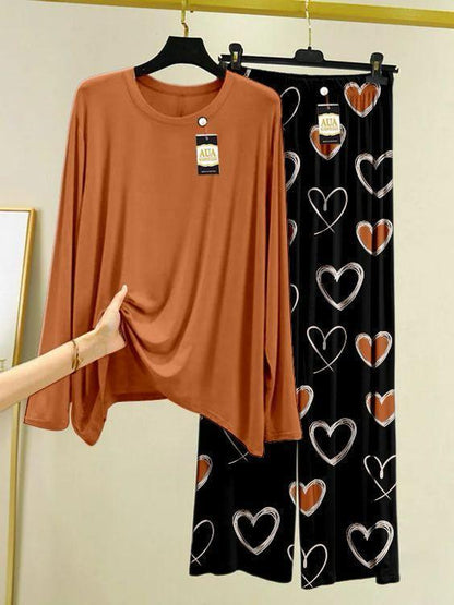 2PC Women's Printed Cotton Night Suit Set