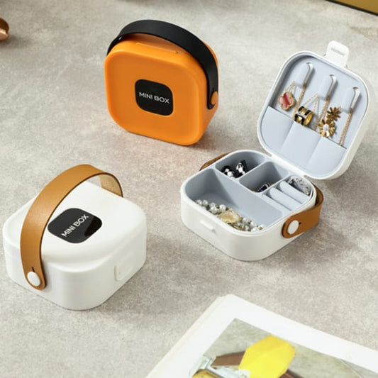 Portable Jewelry Organizer Box with Mirror