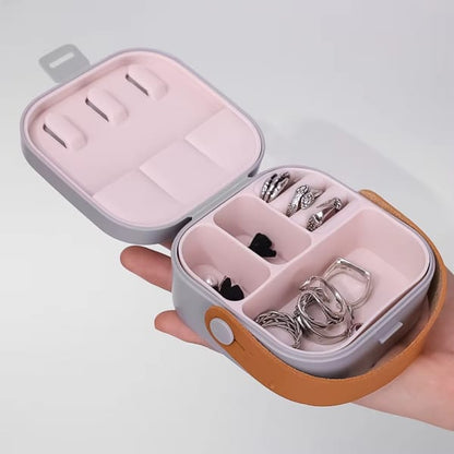 Portable Jewelry Organizer Box with Mirror