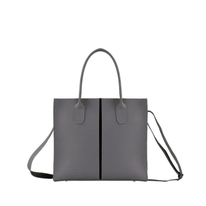 Elegant Grey PU Leather Shoulder Bag for Women –