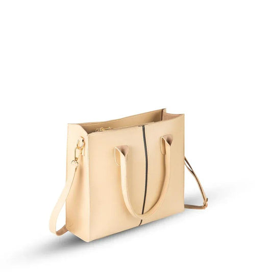 Elegant Beige PU Leather Shoulder Bag for Women