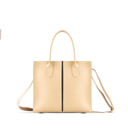 Elegant Beige PU Leather Shoulder Bag for Women